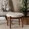 Baxton Studio Iliana Japandi Cream Boucle Fabric and Walnut Brown Finished Rubberwood Ottoman Footstool 228-12964-ZORO - alternate 3